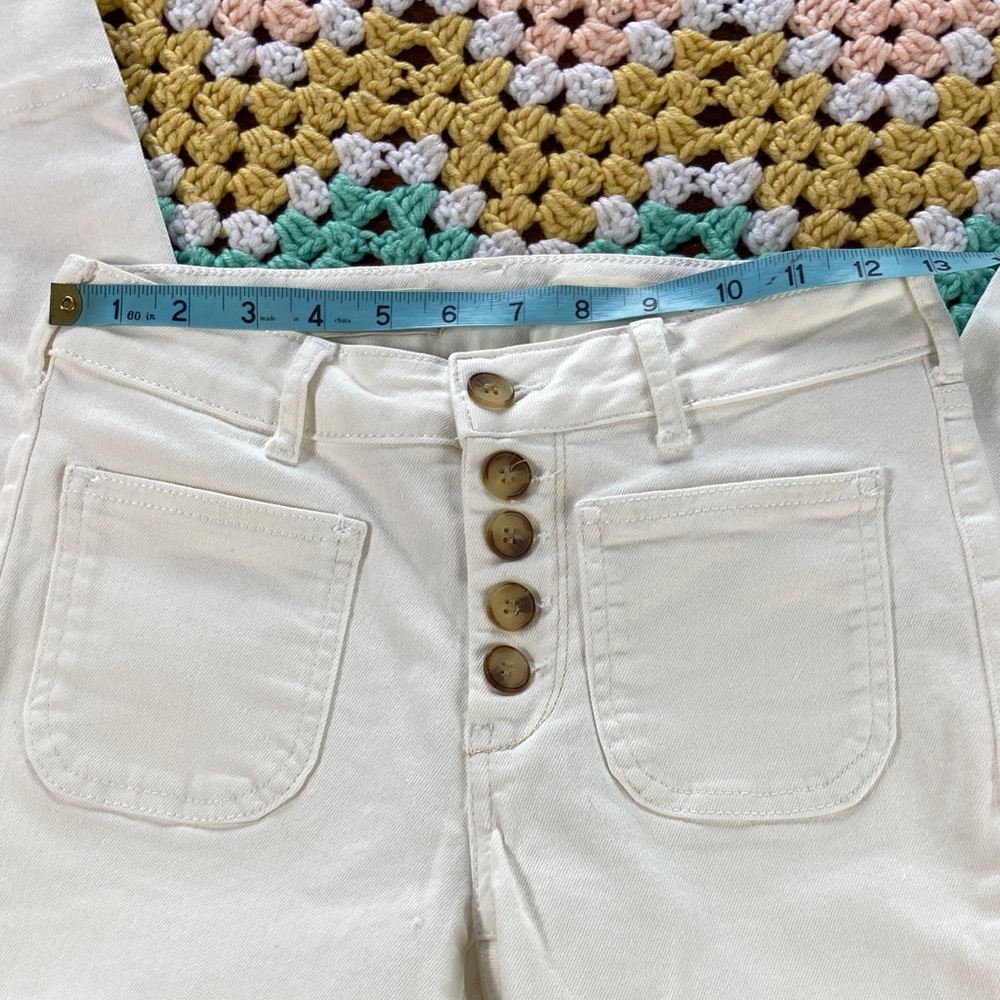 Pilcro and the Letterpress High Rise Denim Legging White Stretch Skinny Jeans 25 - Picture 4 of 10